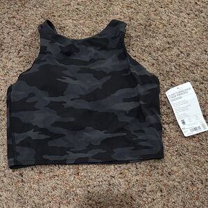 Athleta Black Camo Crop Top